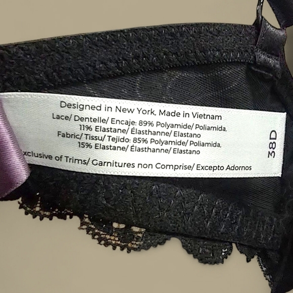 Adore Me Shea Plunge Push-up Bra Web of Temptation C01 Black 38D - Picture 6 of 7